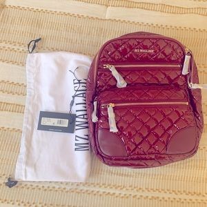 MZ Wallace small cranberry lacquer Crosby backpack